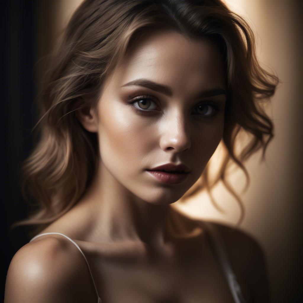 A stunning image of sensual portrait, soft focus and dramatic lighting.