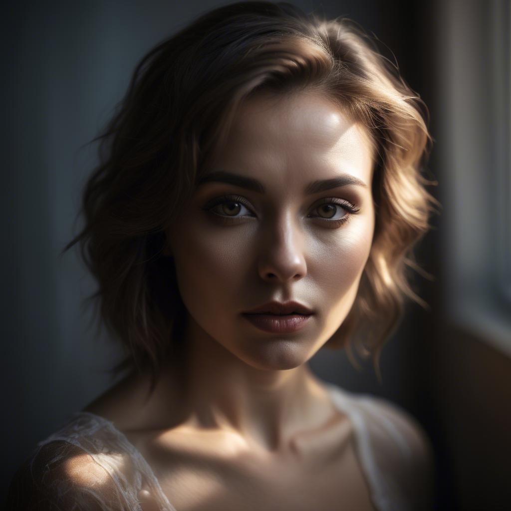 A stunning image of sensual portrait, soft focus and dramatic lighting.