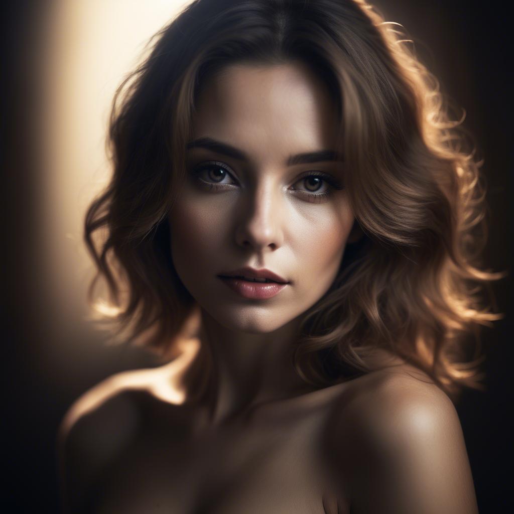 A stunning image of sensual portrait, soft focus and dramatic lighting.