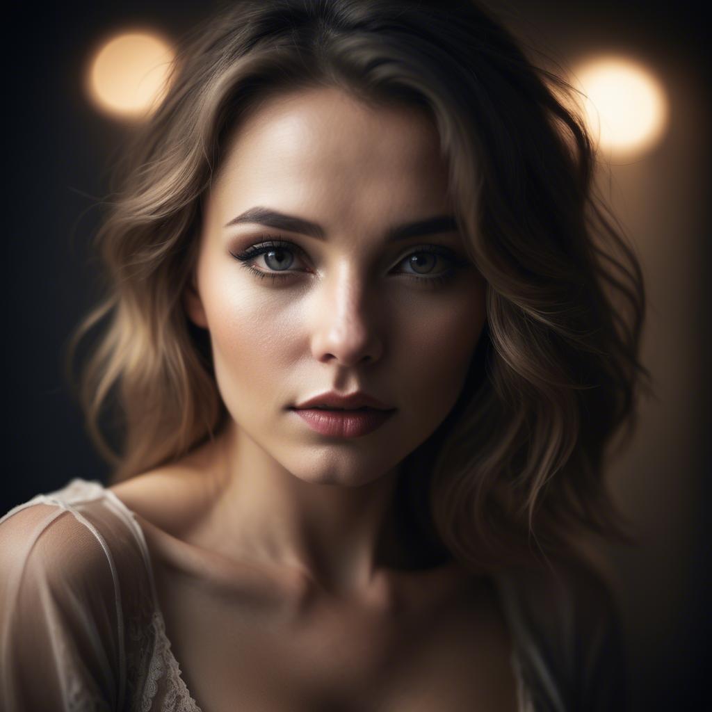 A stunning image of sensual portrait, soft focus and dramatic lighting.