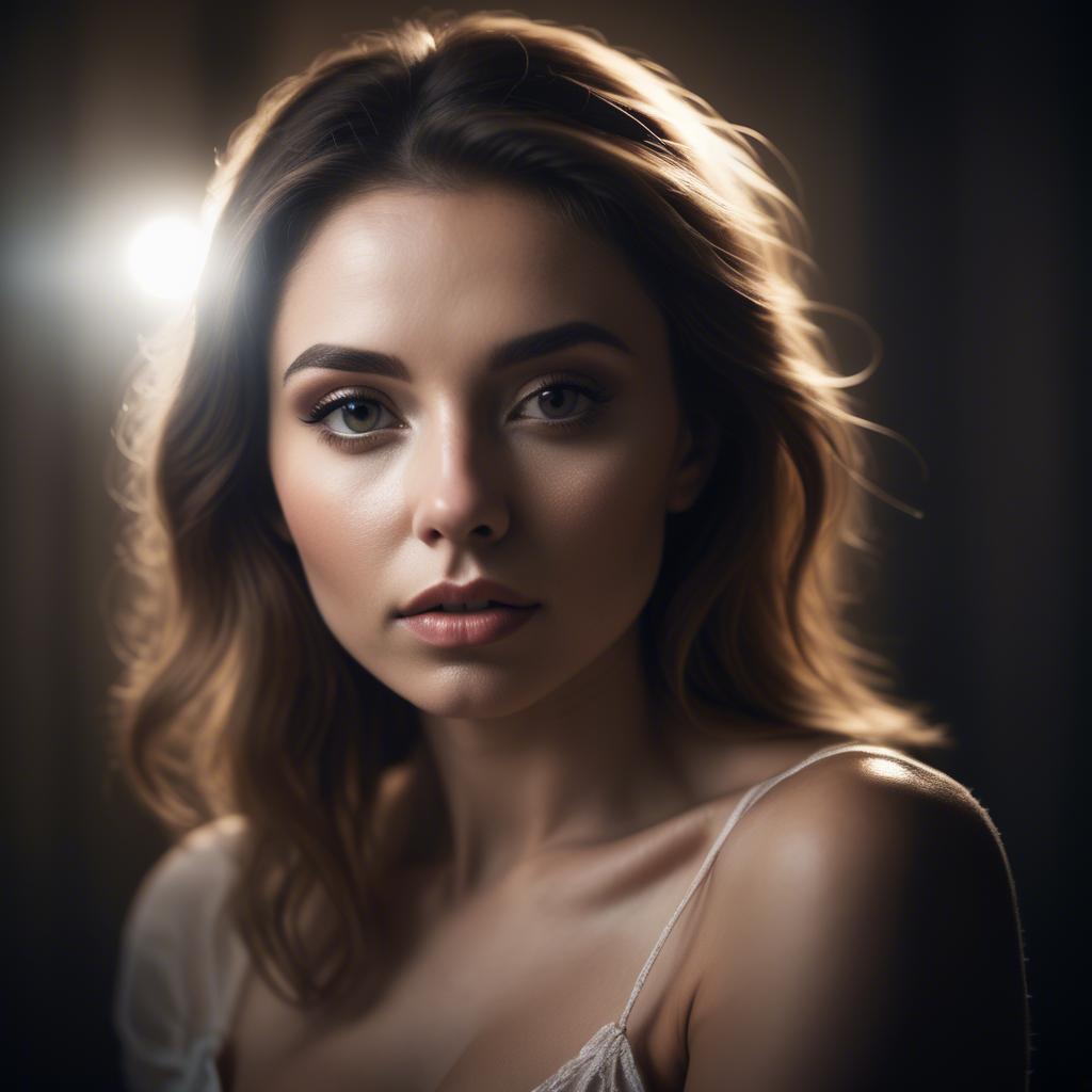 A stunning image of sensual portrait, soft focus and dramatic lighting.