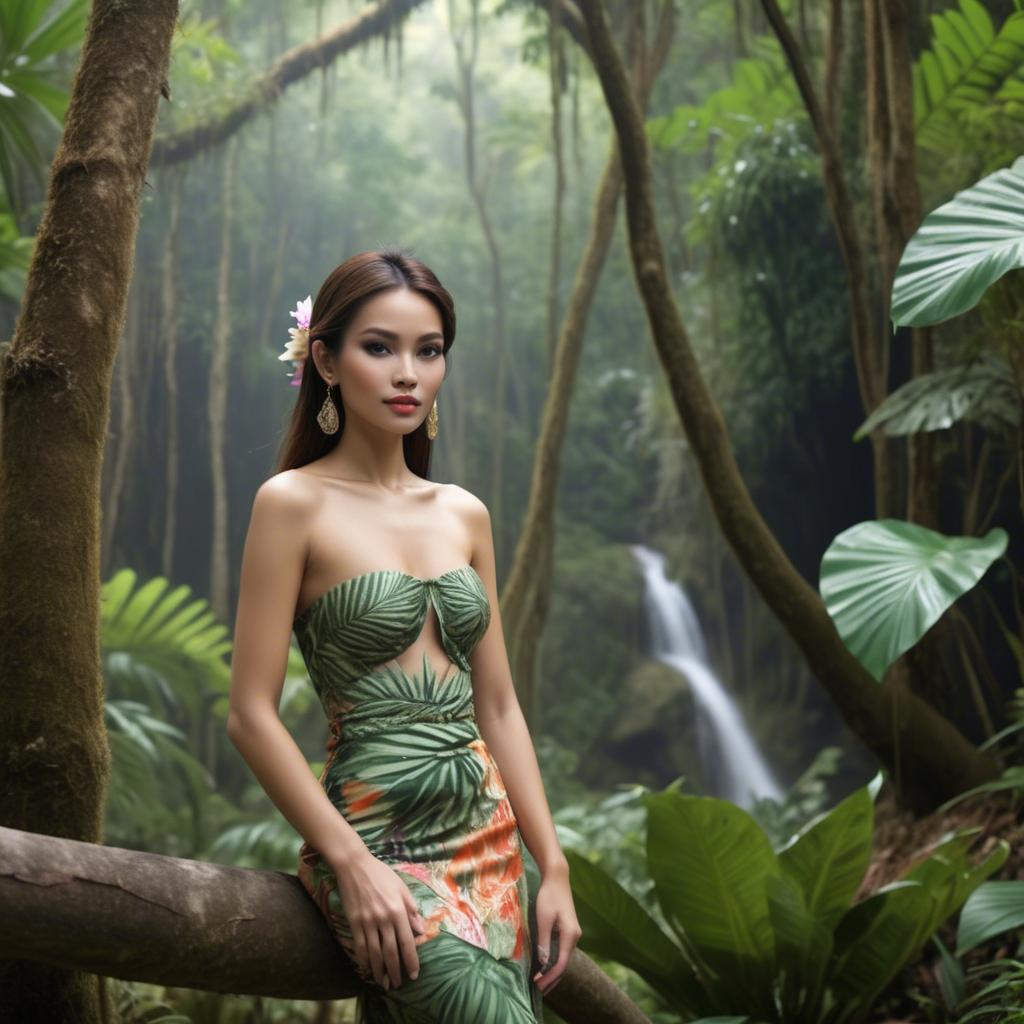 A stunning image of thai beauty in a tropical rainforest.