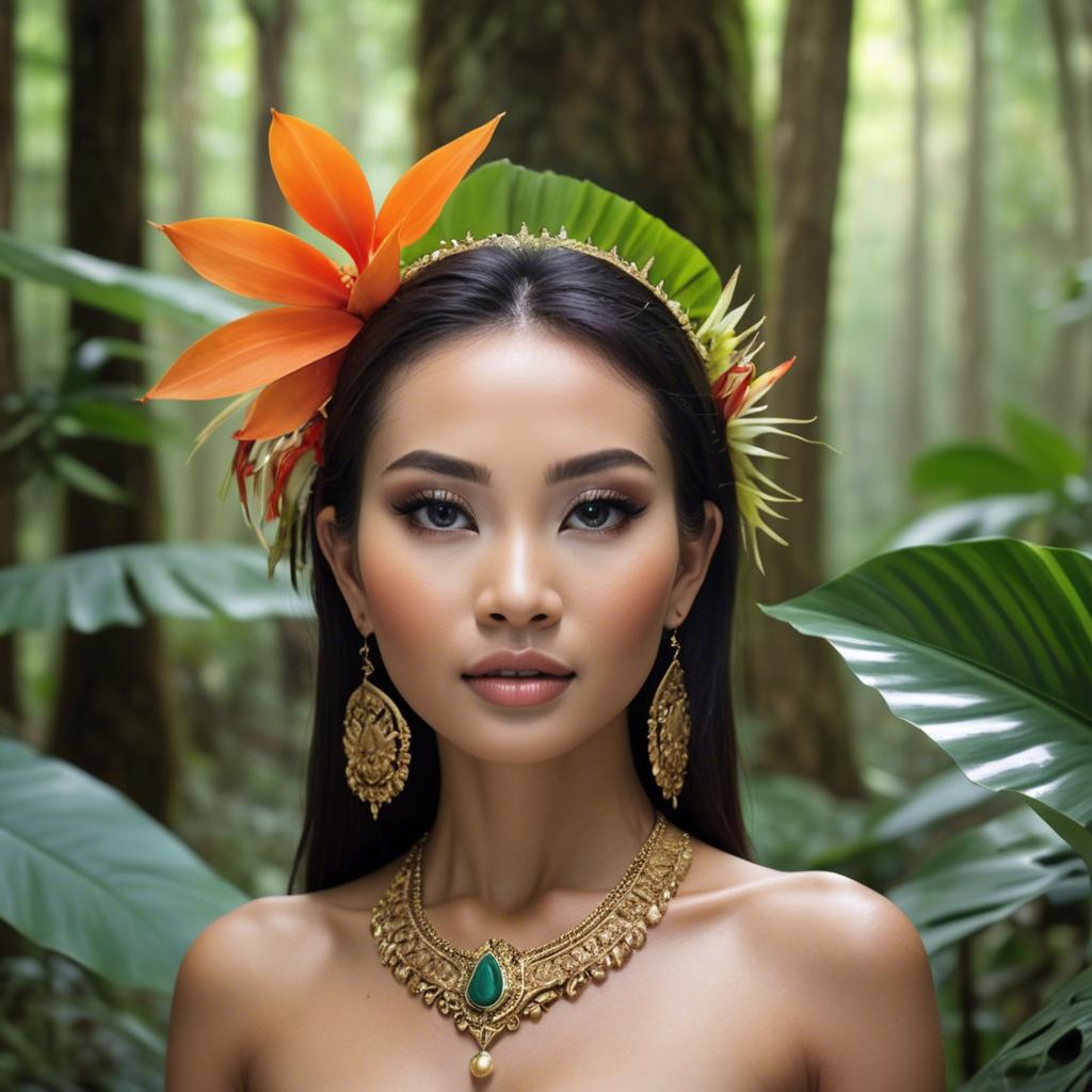 A stunning image of thai beauty in a tropical rainforest.