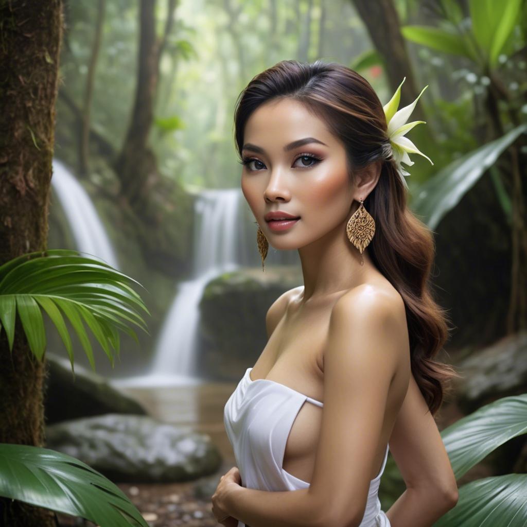A stunning image of thai beauty in a tropical rainforest.