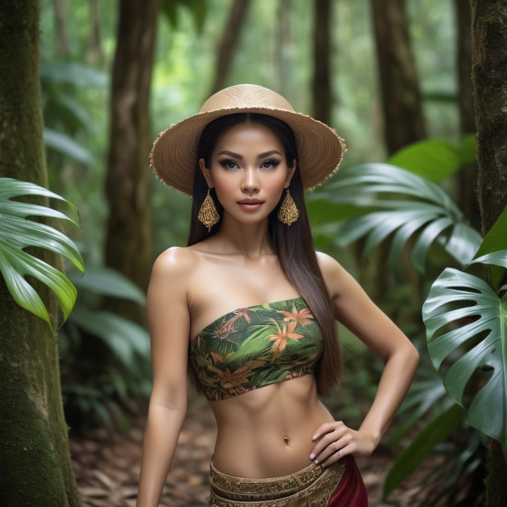 A stunning image of thai beauty in a tropical rainforest.