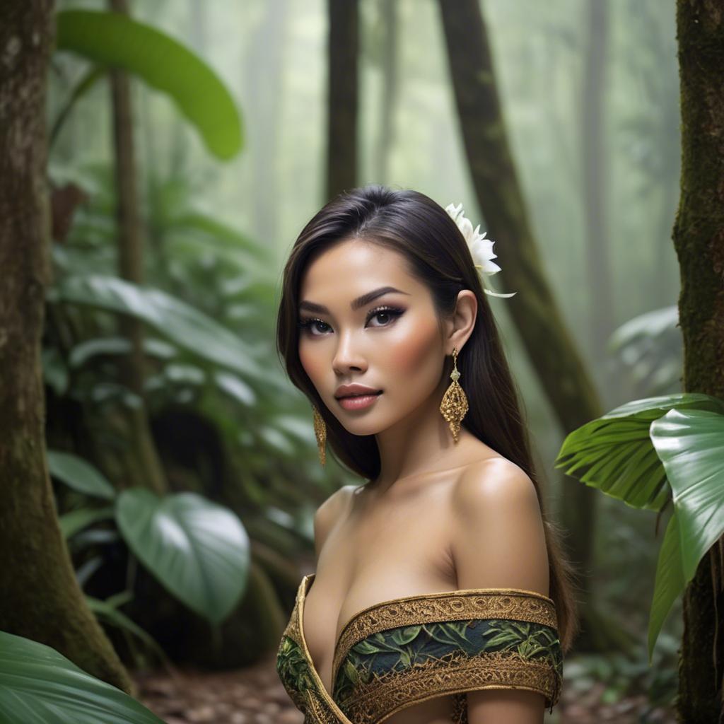 A stunning image of thai beauty in a tropical rainforest.