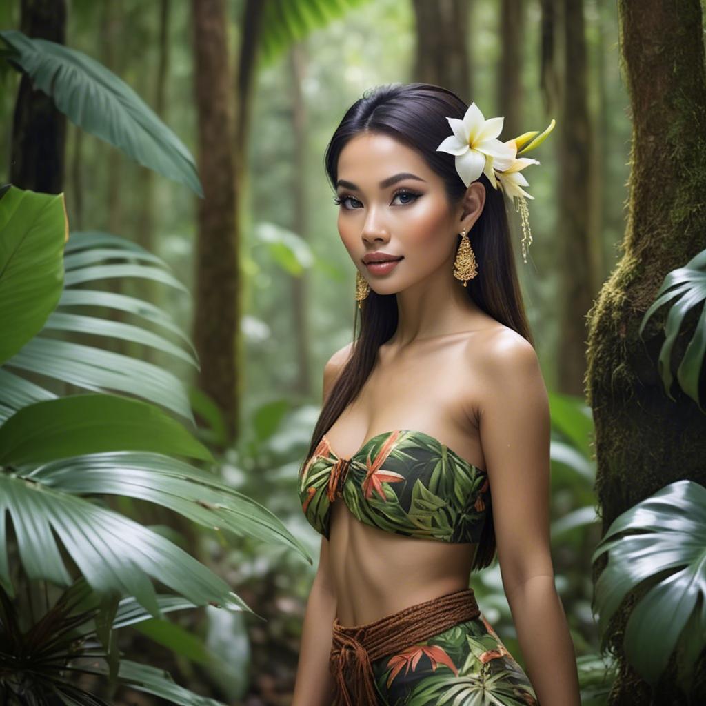 A stunning image of thai beauty in a tropical rainforest.