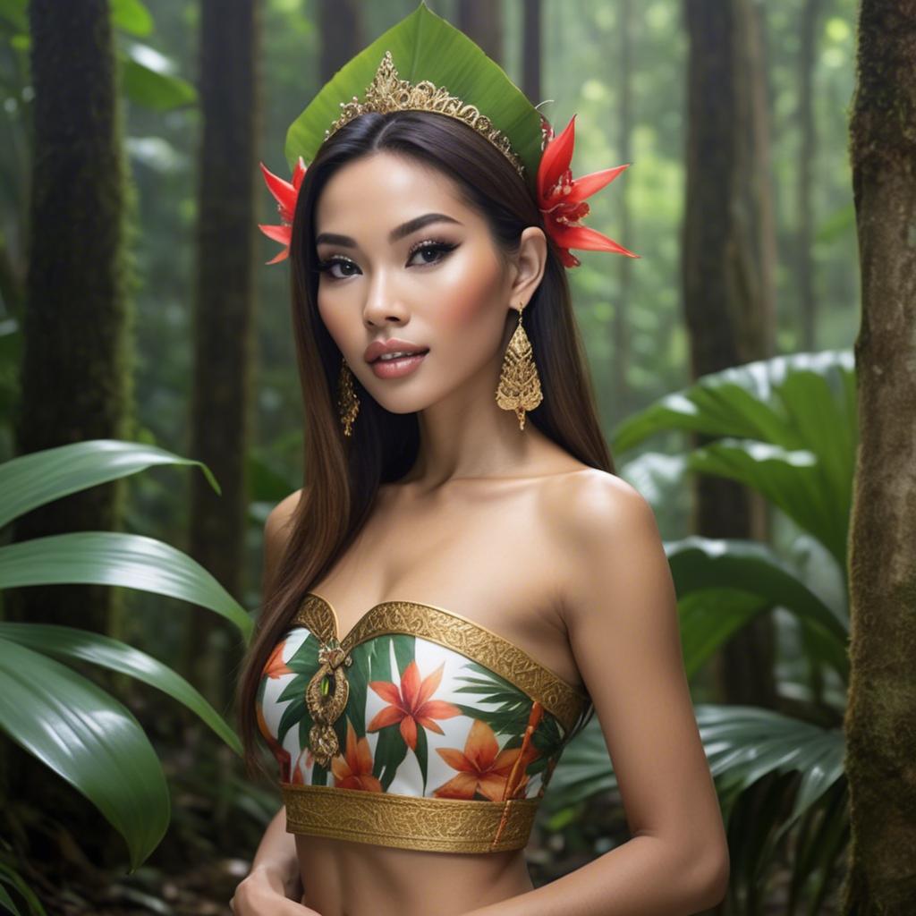 A stunning image of thai beauty in a tropical rainforest.