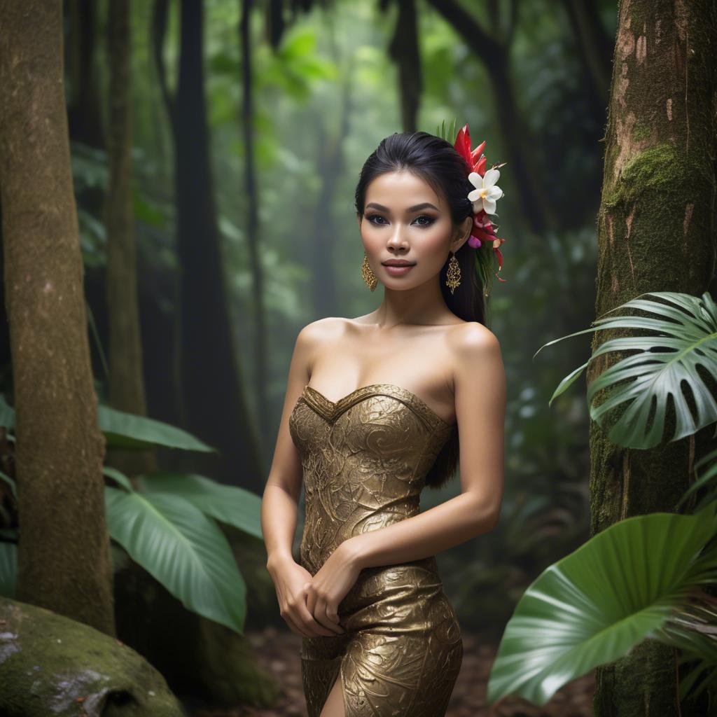 A stunning image of thai beauty in a tropical rainforest.