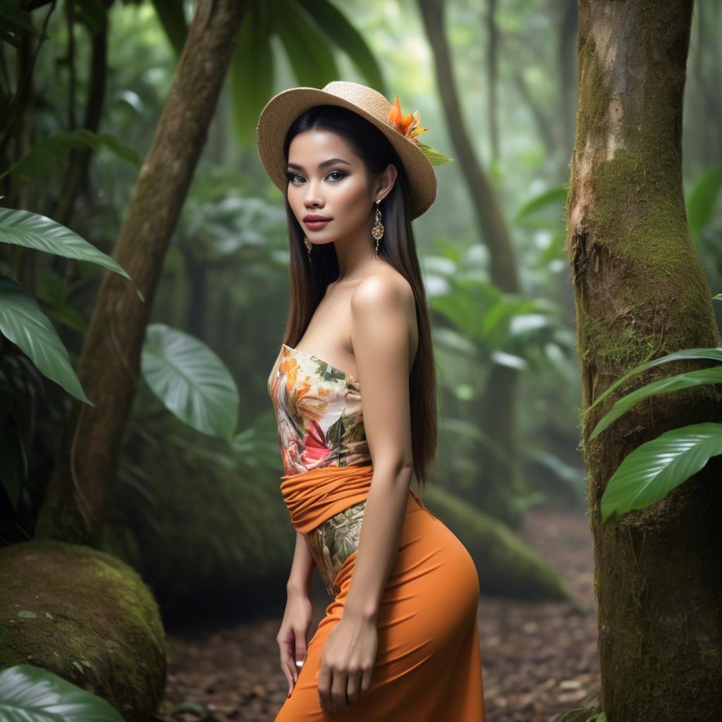 A stunning image of thai beauty in a tropical rainforest.