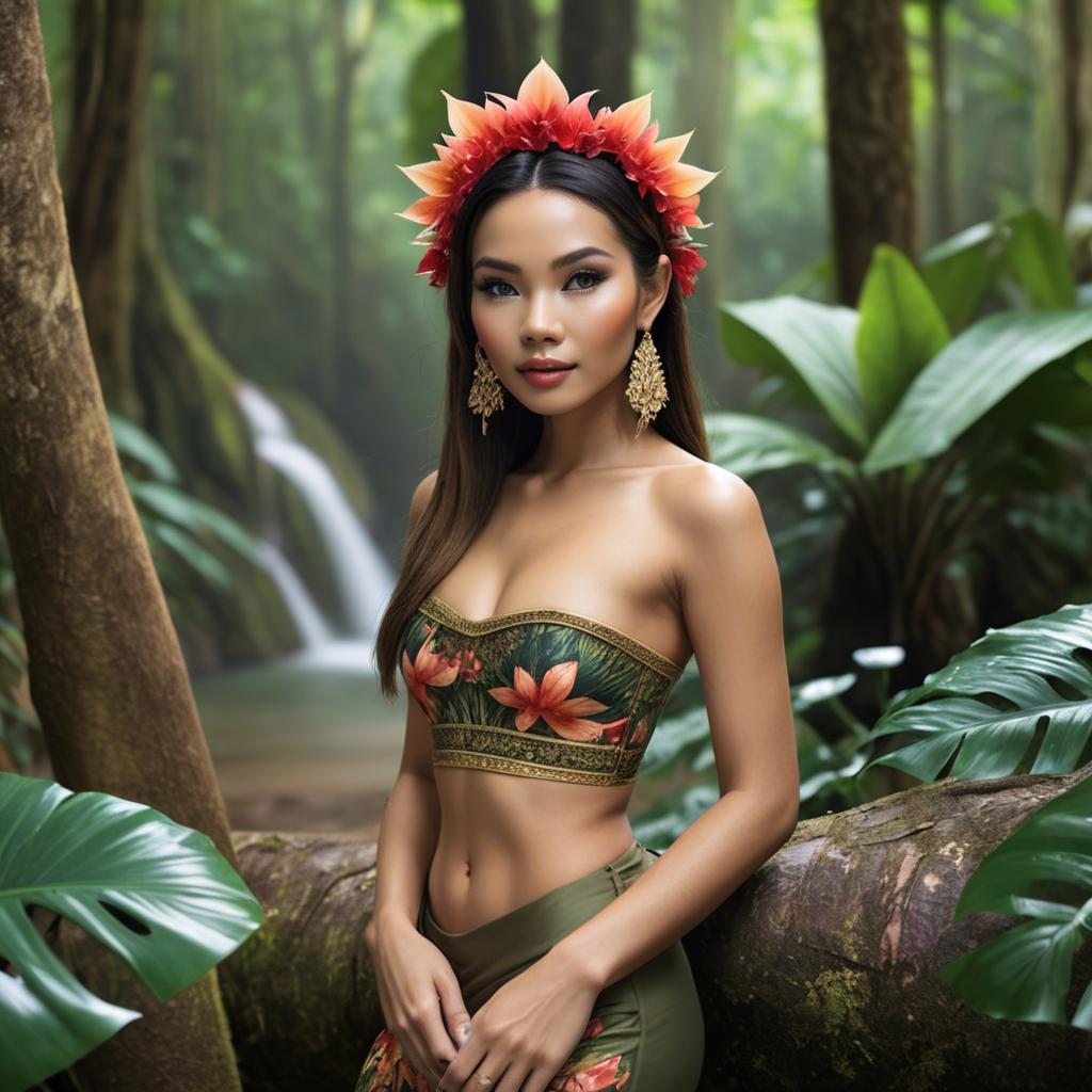 A stunning image of thai beauty in a tropical rainforest.