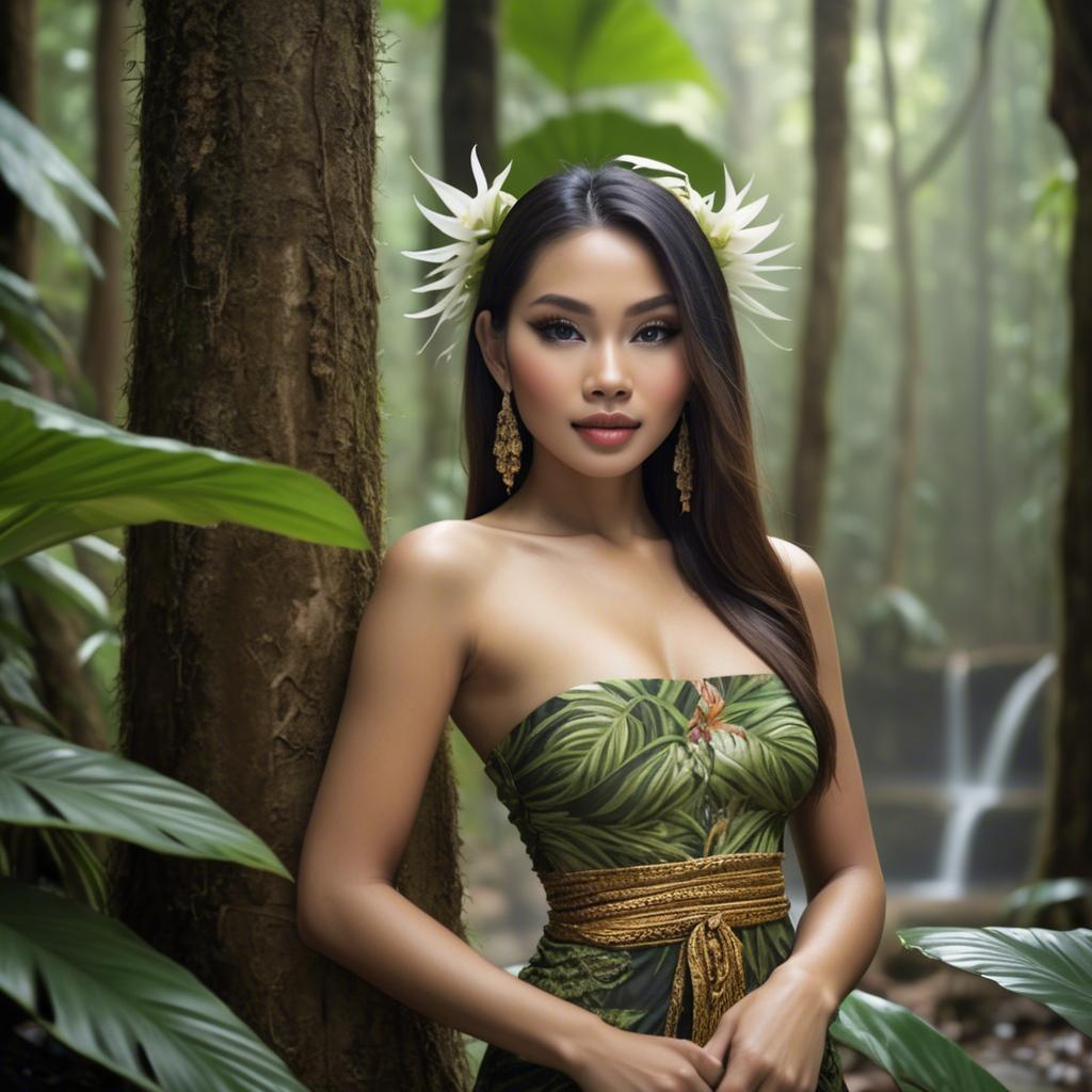 A stunning image of thai beauty in a tropical rainforest.