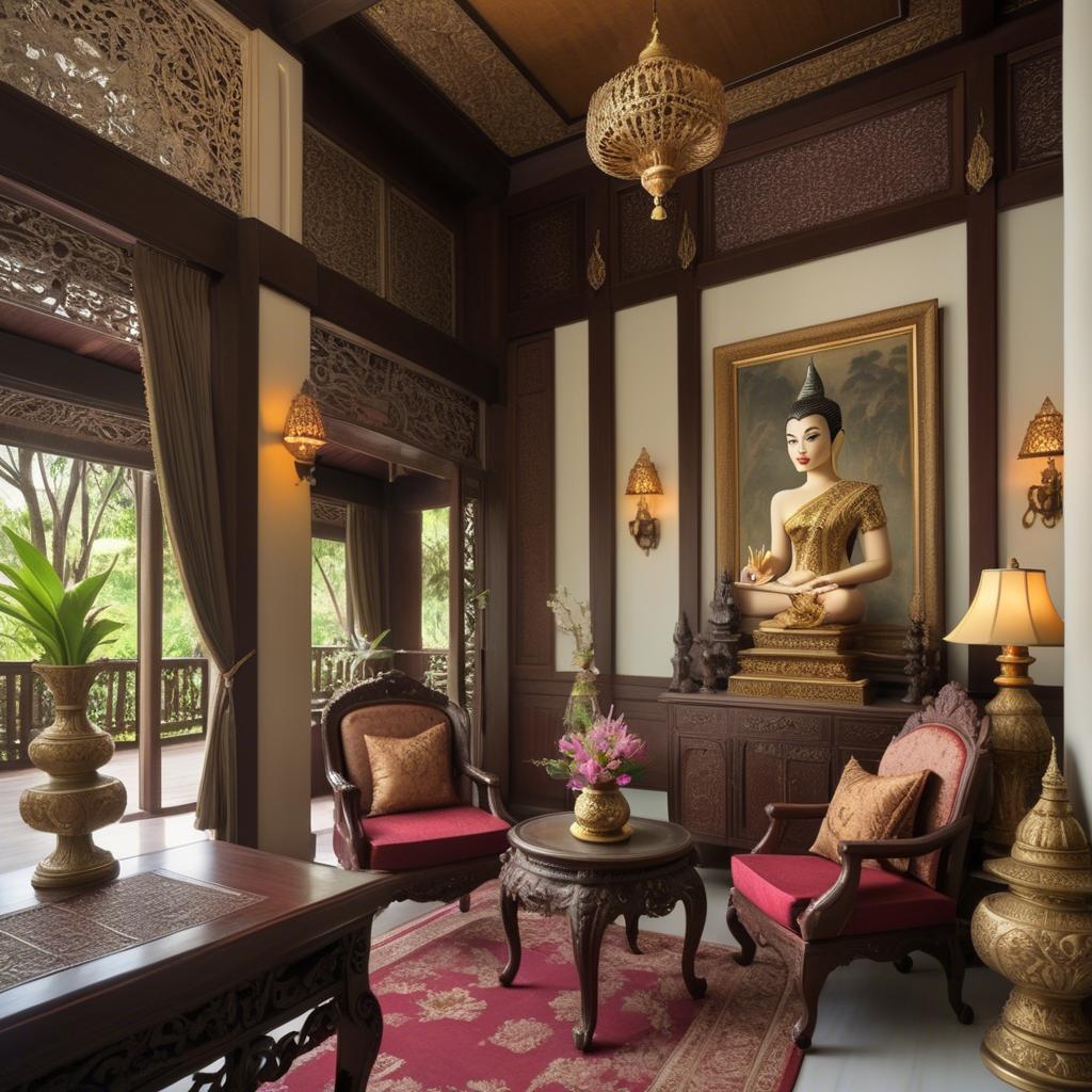 A stunning image of thai elegance in vintage settings.