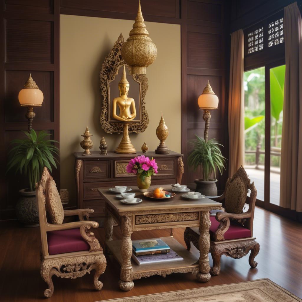 A stunning image of thai elegance in vintage settings.