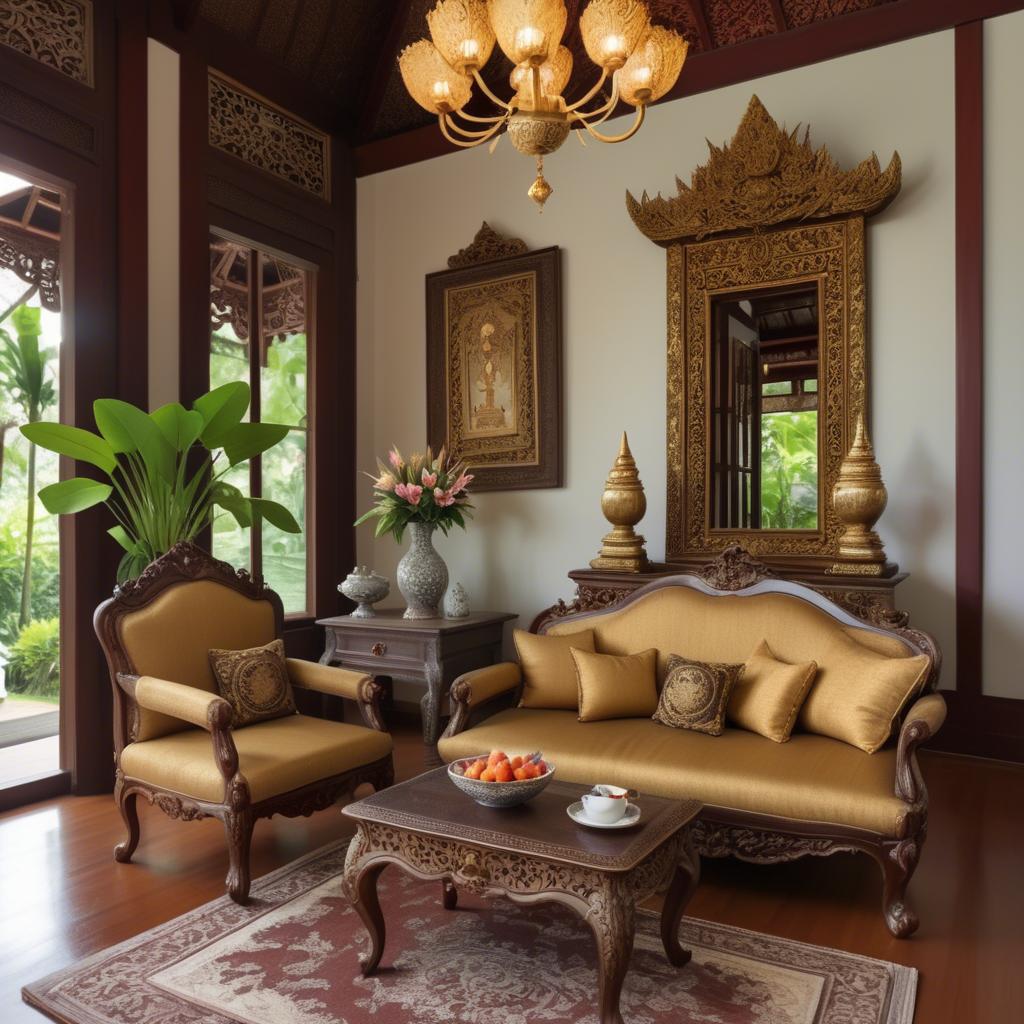 A stunning image of thai elegance in vintage settings.