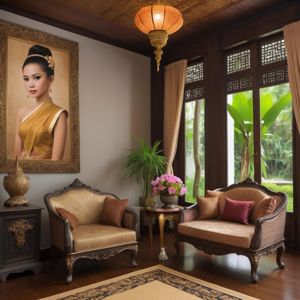 A stunning image of thai elegance in vintage settings.