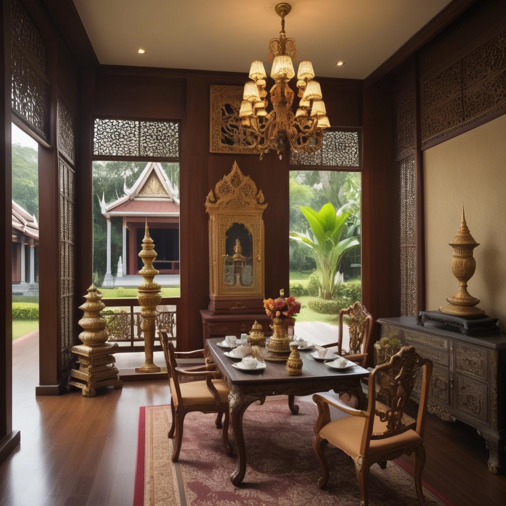 A stunning image of thai elegance in vintage settings.