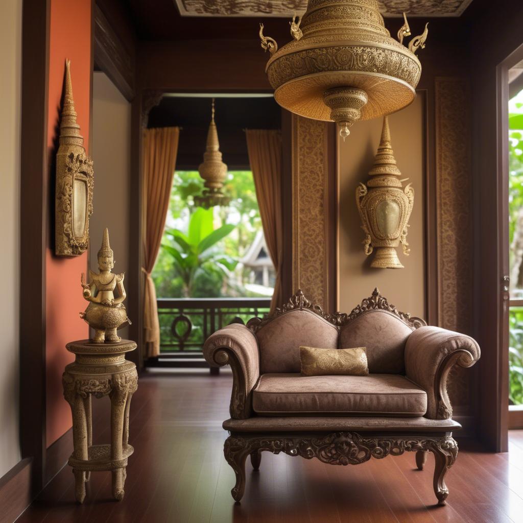A stunning image of thai elegance in vintage settings.