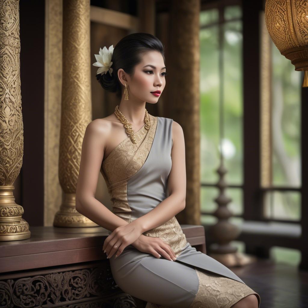 A stunning image of thai elegance in vintage settings.