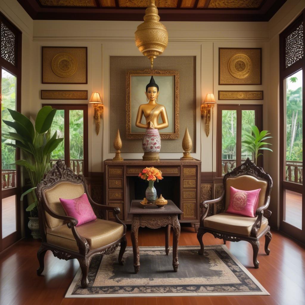 A stunning image of thai elegance in vintage settings.