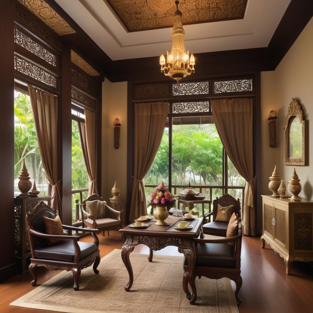 A stunning image of thai elegance in vintage settings.
