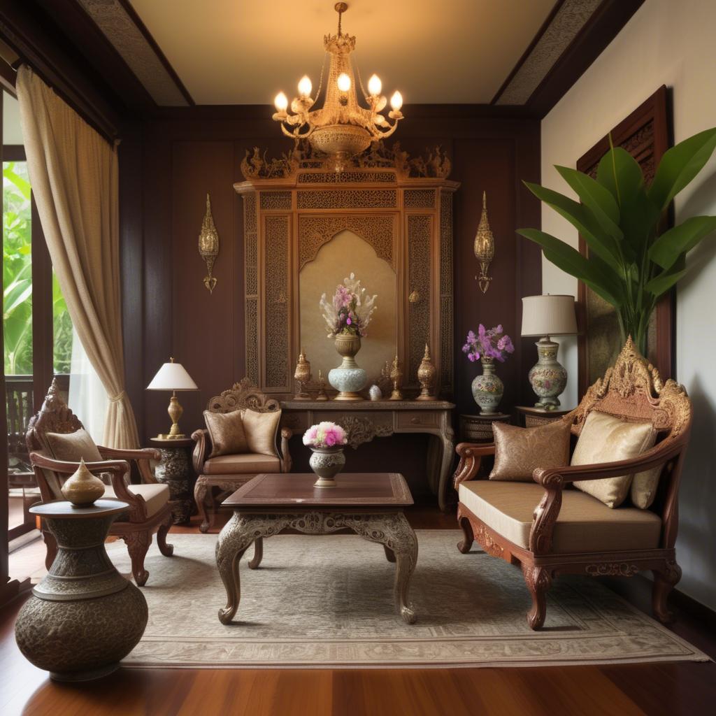 A stunning image of thai elegance in vintage settings.