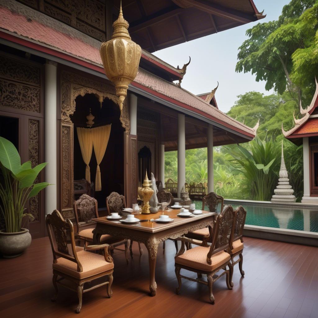 A stunning image of thai elegance in vintage settings.