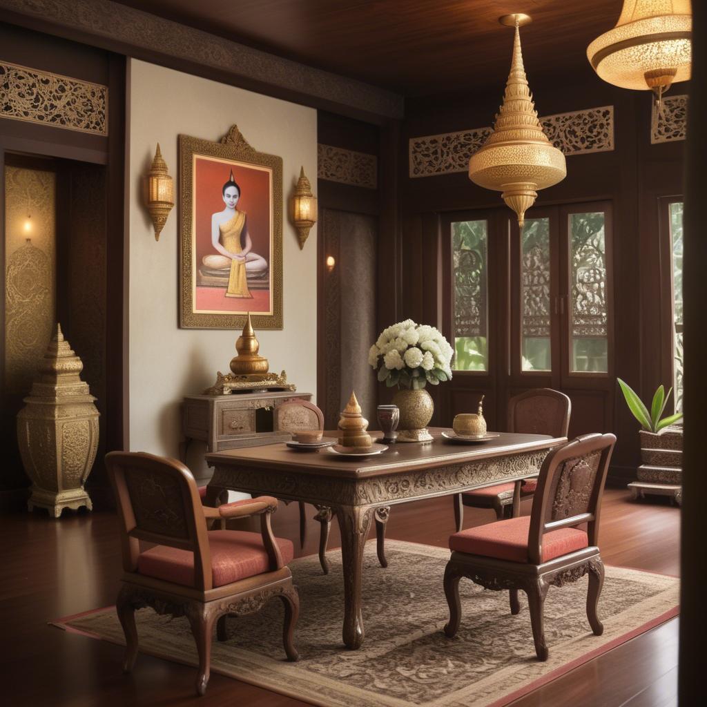 A stunning image of thai elegance in vintage settings.