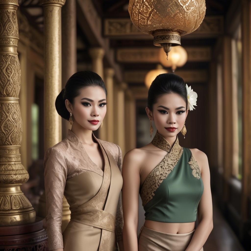 A stunning image of thai elegance in vintage settings.