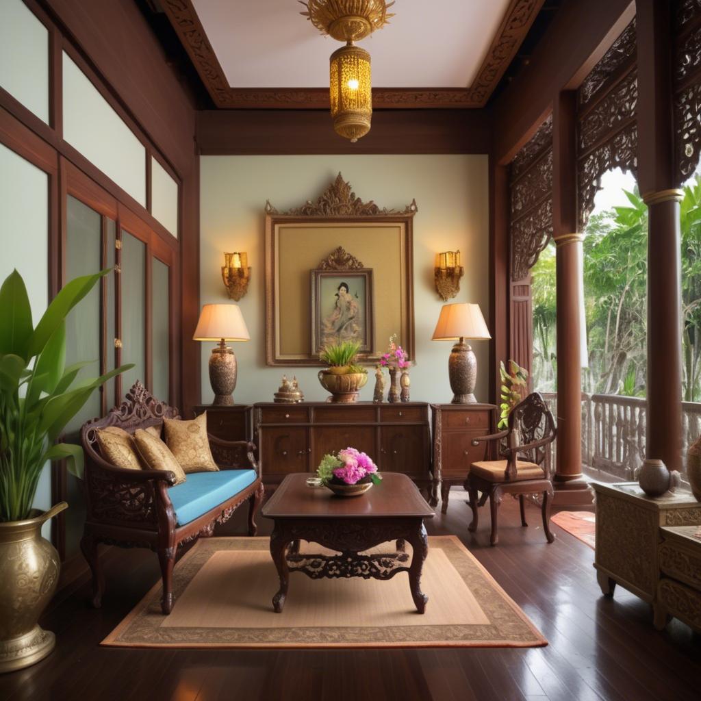 A stunning image of thai elegance in vintage settings.