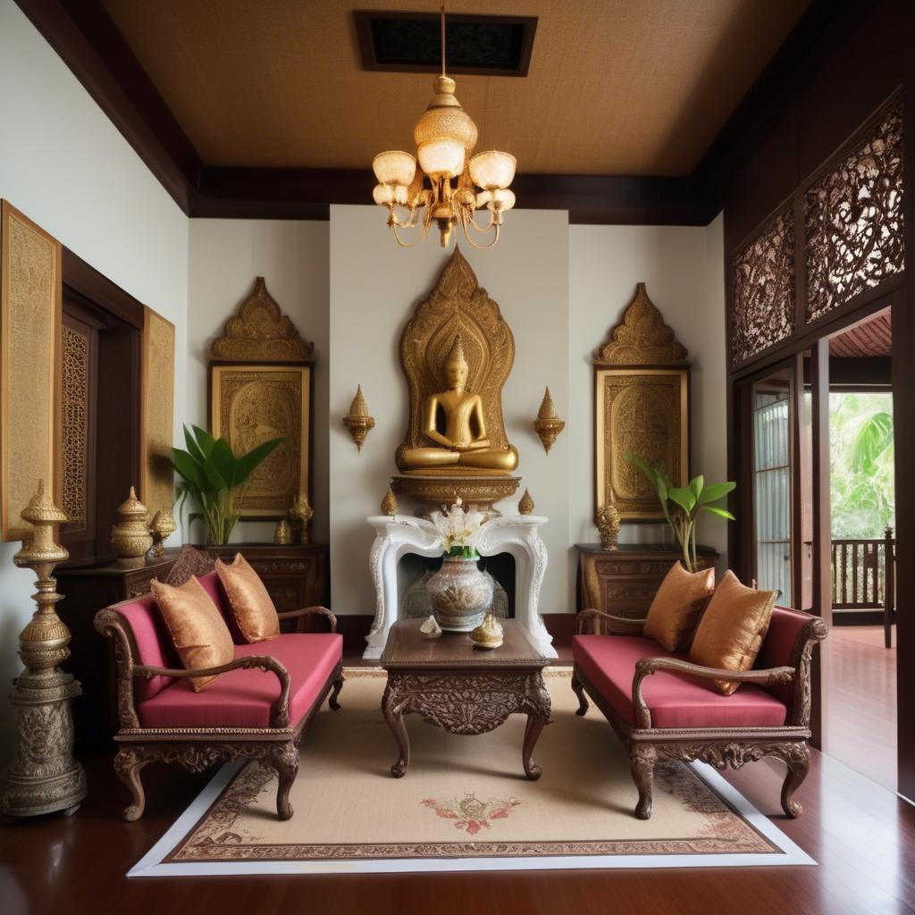 A stunning image of thai elegance in vintage settings.