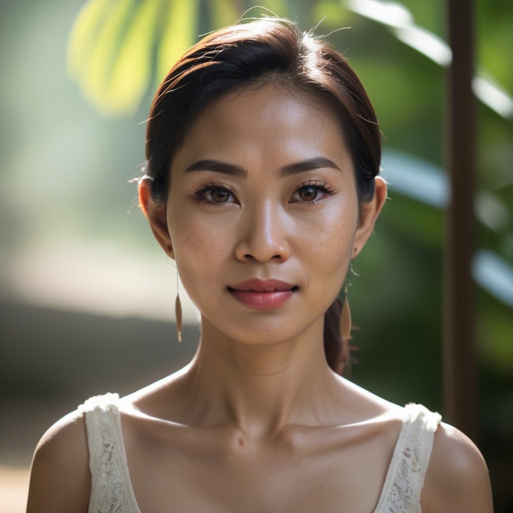 A stunning image of thai woman in natural lighting.