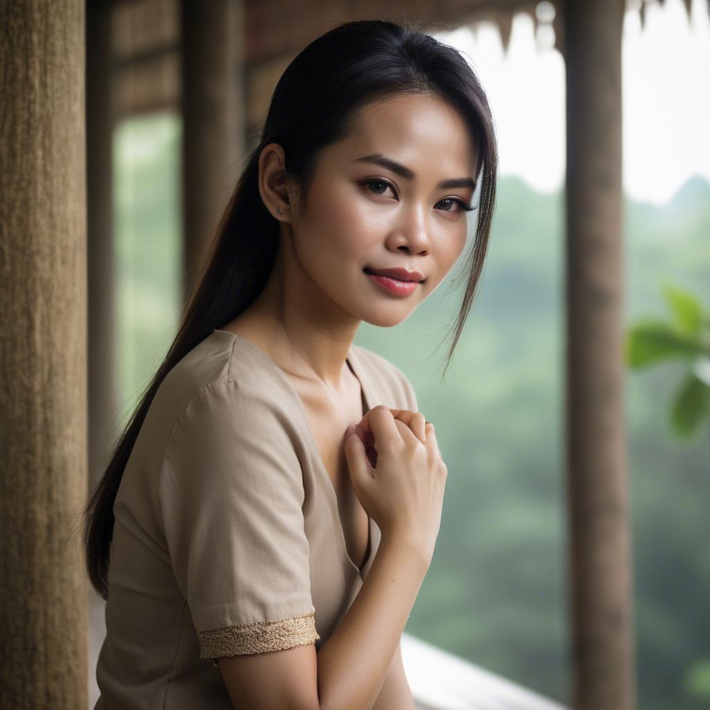 A stunning image of thai woman in natural lighting.