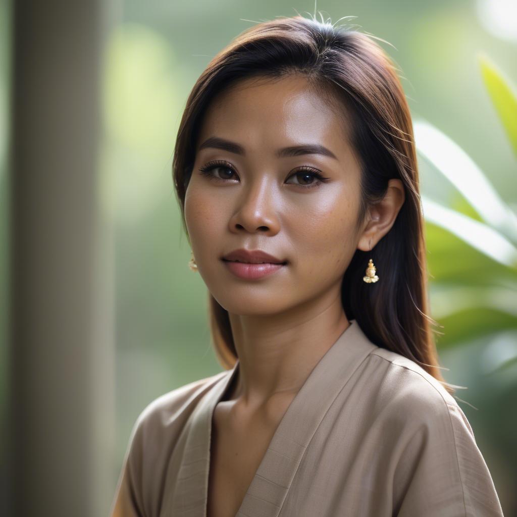 A stunning image of thai woman in natural lighting.