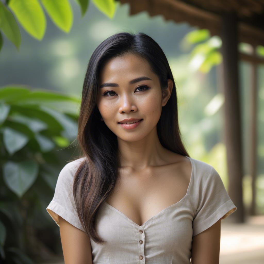 A stunning image of thai woman in natural lighting.