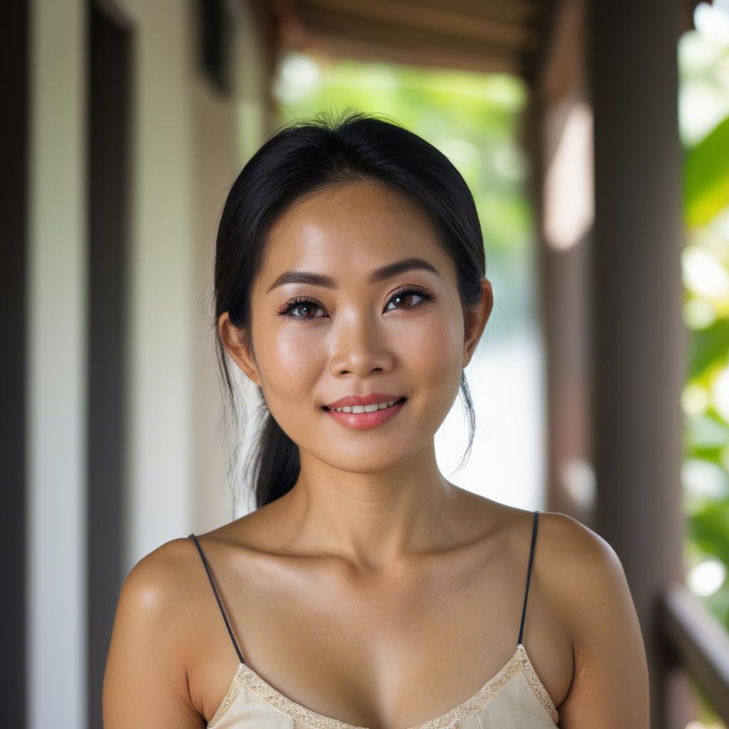 A stunning image of thai woman in natural lighting.