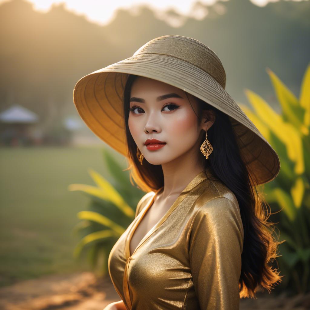 A stunning image of vietnamese beauty in golden hour.
