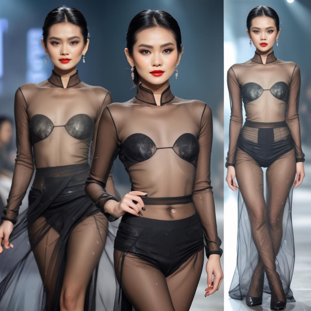 A stunning image of vietnamese model in sheer fabrics.