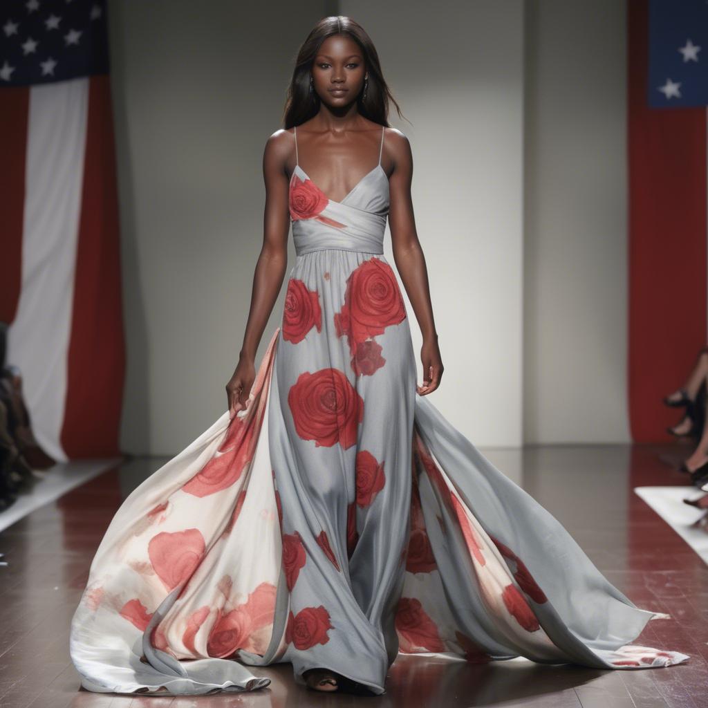 A stunning image of american beauty in flowing fabrics.
