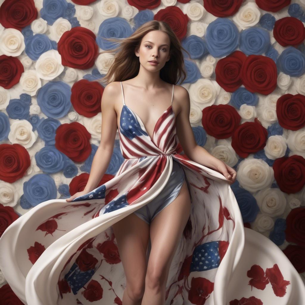 A stunning image of american beauty in flowing fabrics.