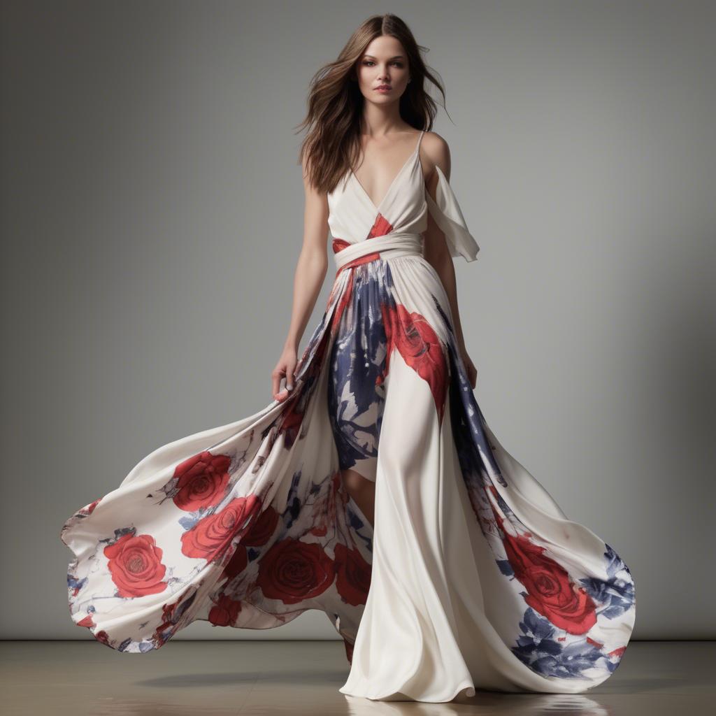 A stunning image of american beauty in flowing fabrics.