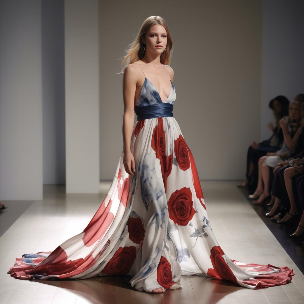 A stunning image of american beauty in flowing fabrics.