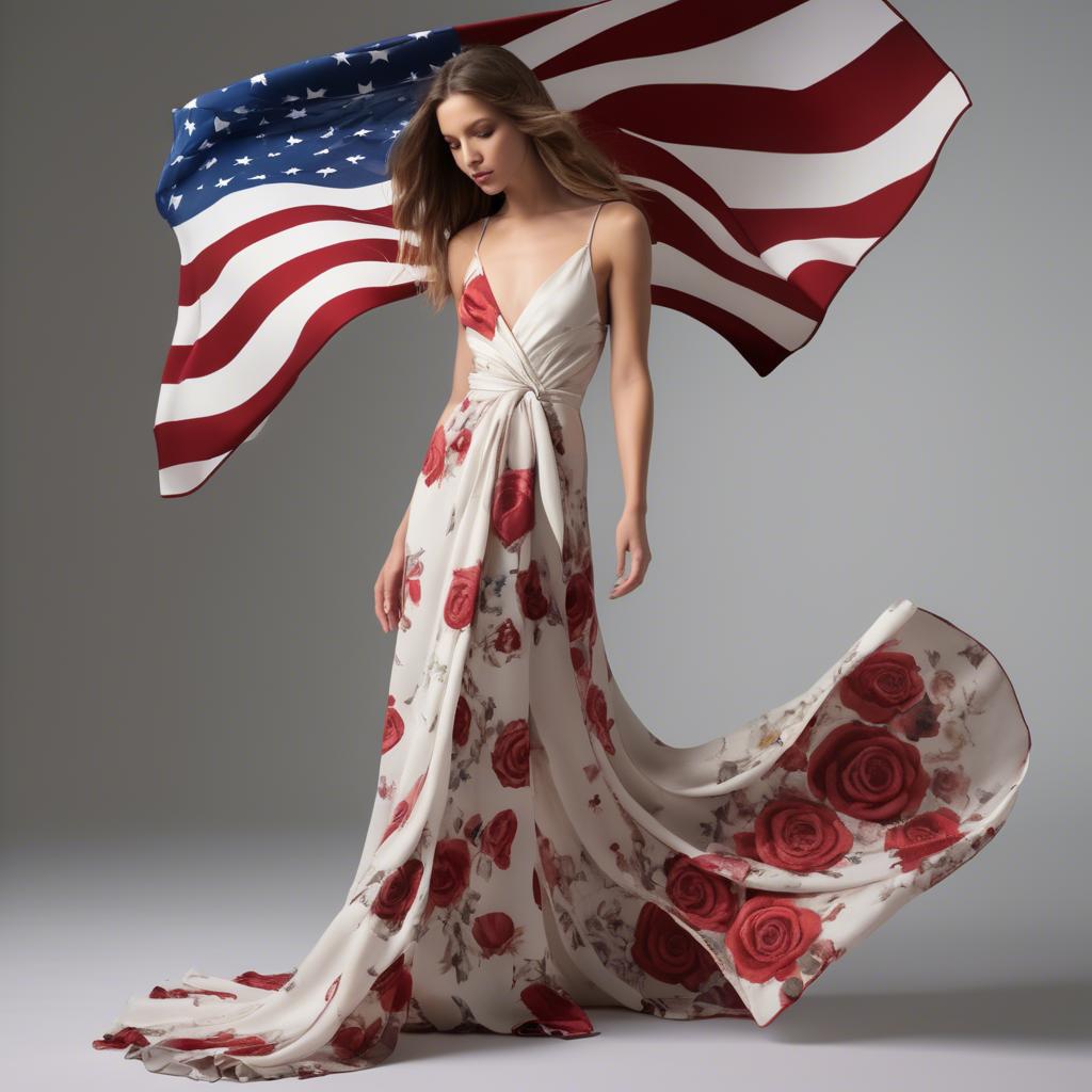 A stunning image of american beauty in flowing fabrics.
