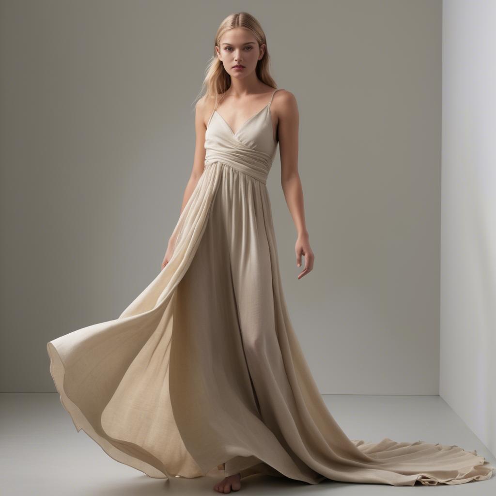 A stunning image of american beauty in natural flowing fabrics.