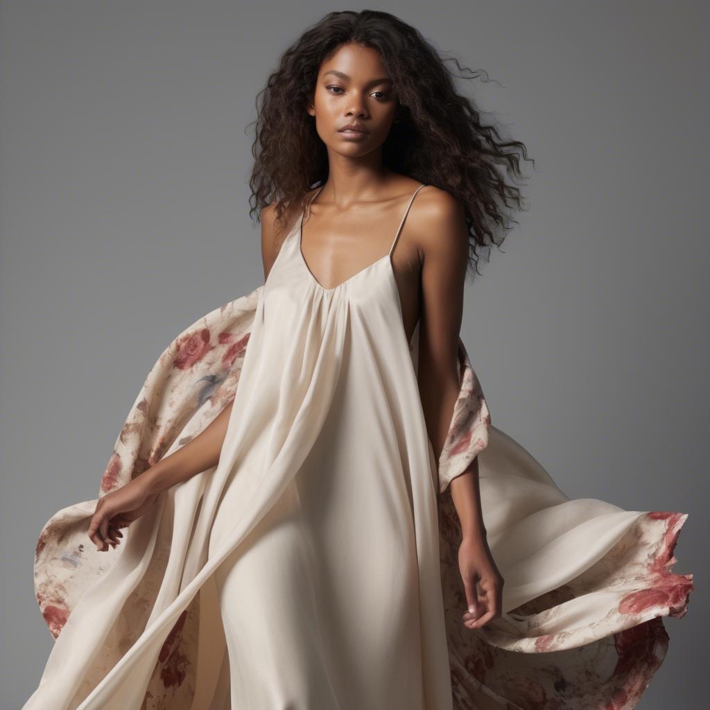 A stunning image of american beauty in natural flowing fabrics.