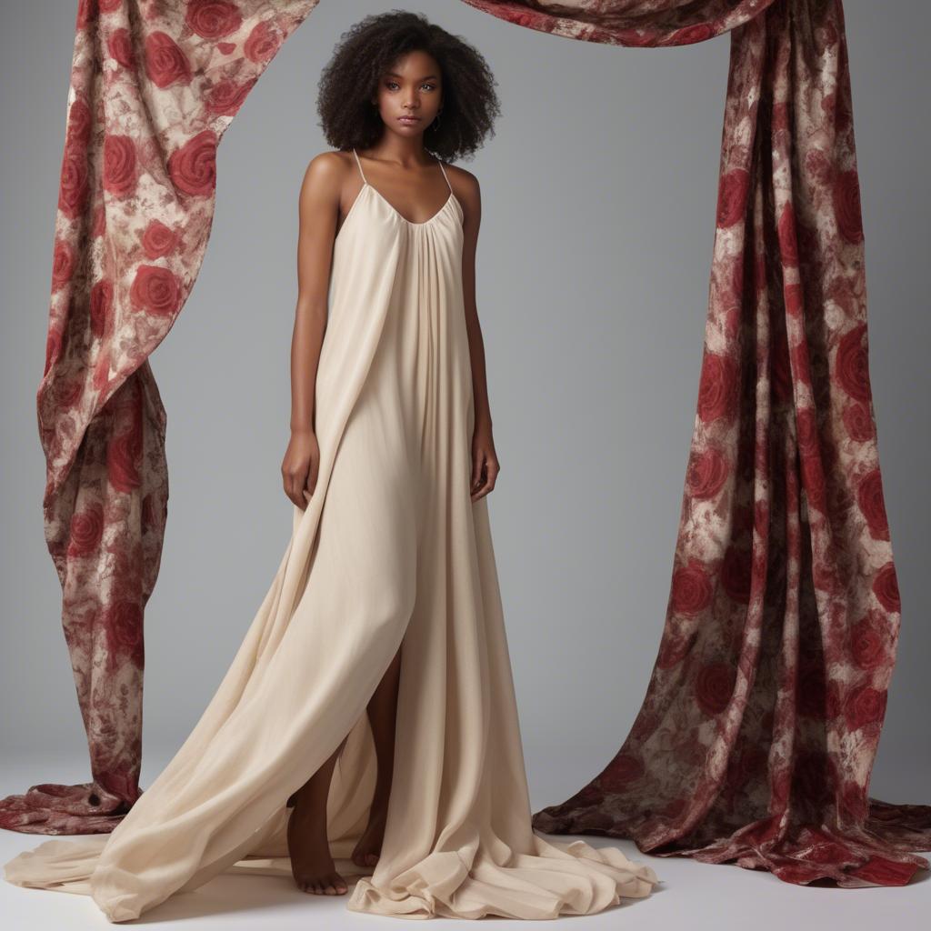 A stunning image of american beauty in natural flowing fabrics.