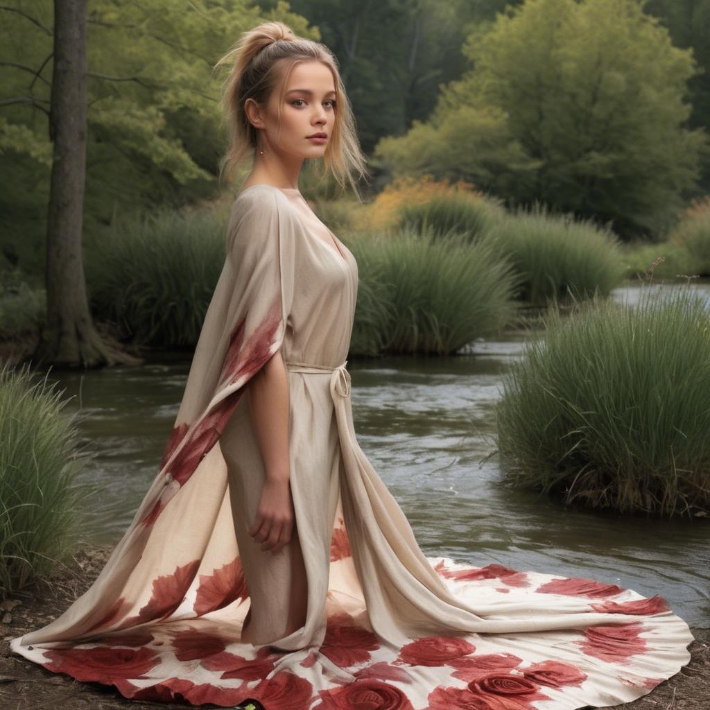 A stunning image of american beauty in natural flowing fabrics.