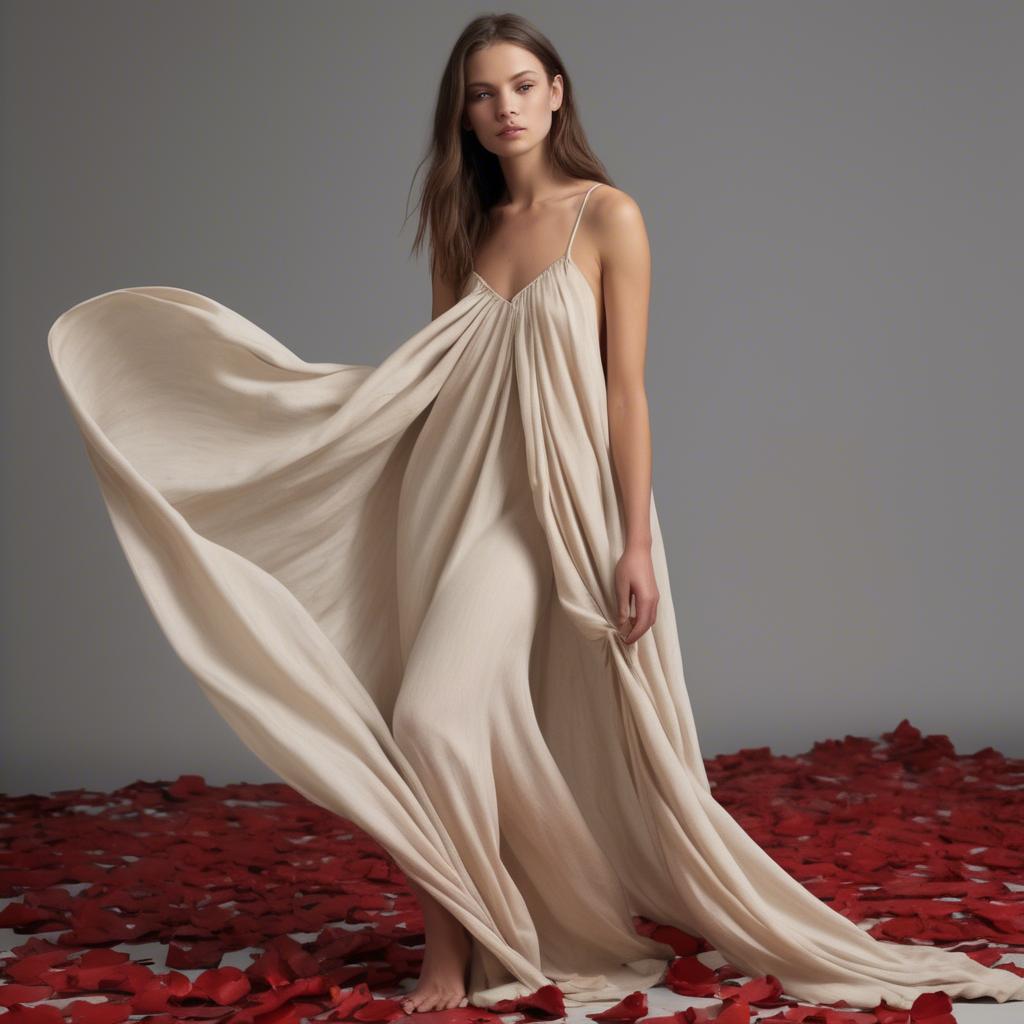 A stunning image of american beauty in natural flowing fabrics.