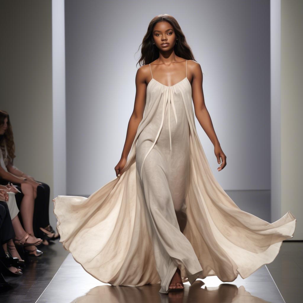 A stunning image of american beauty in natural flowing fabrics.