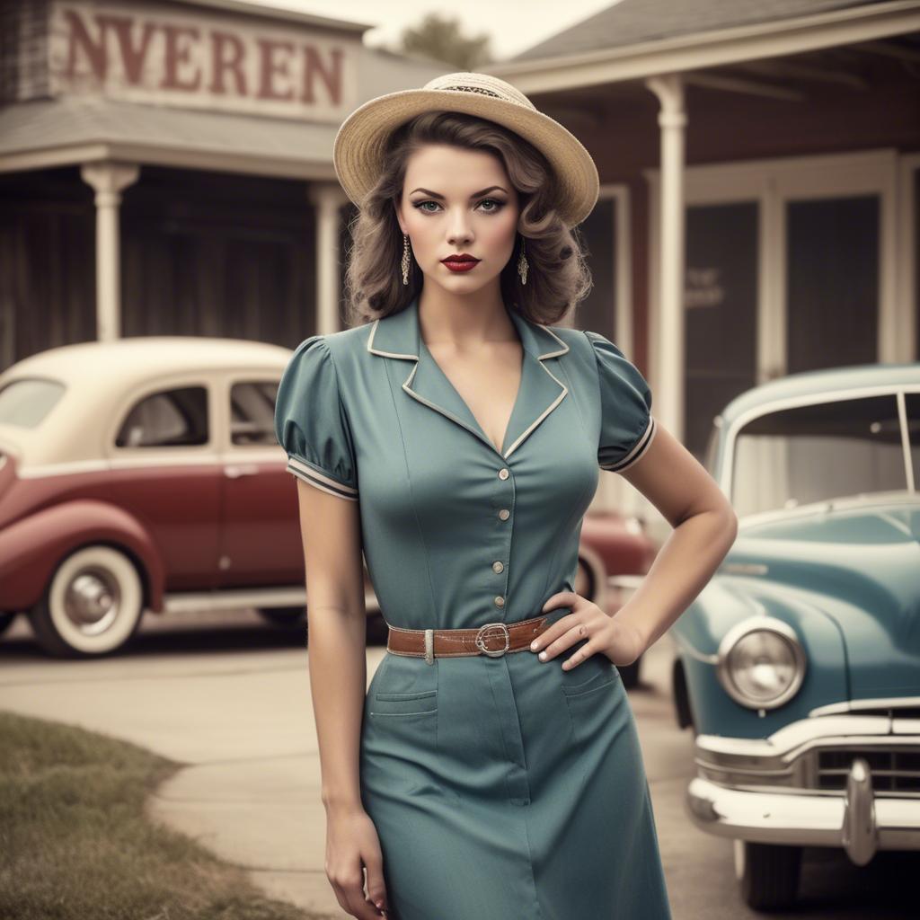 A stunning image of american model in vintage settings.